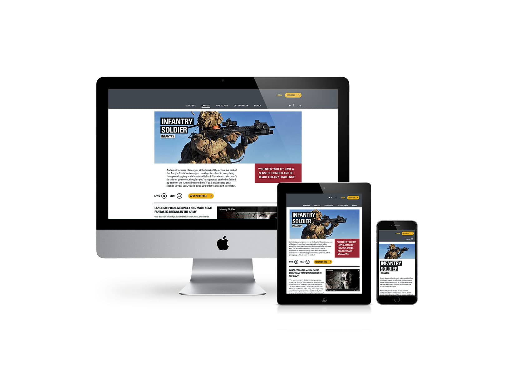 The traditional website view had to work online and across devices.